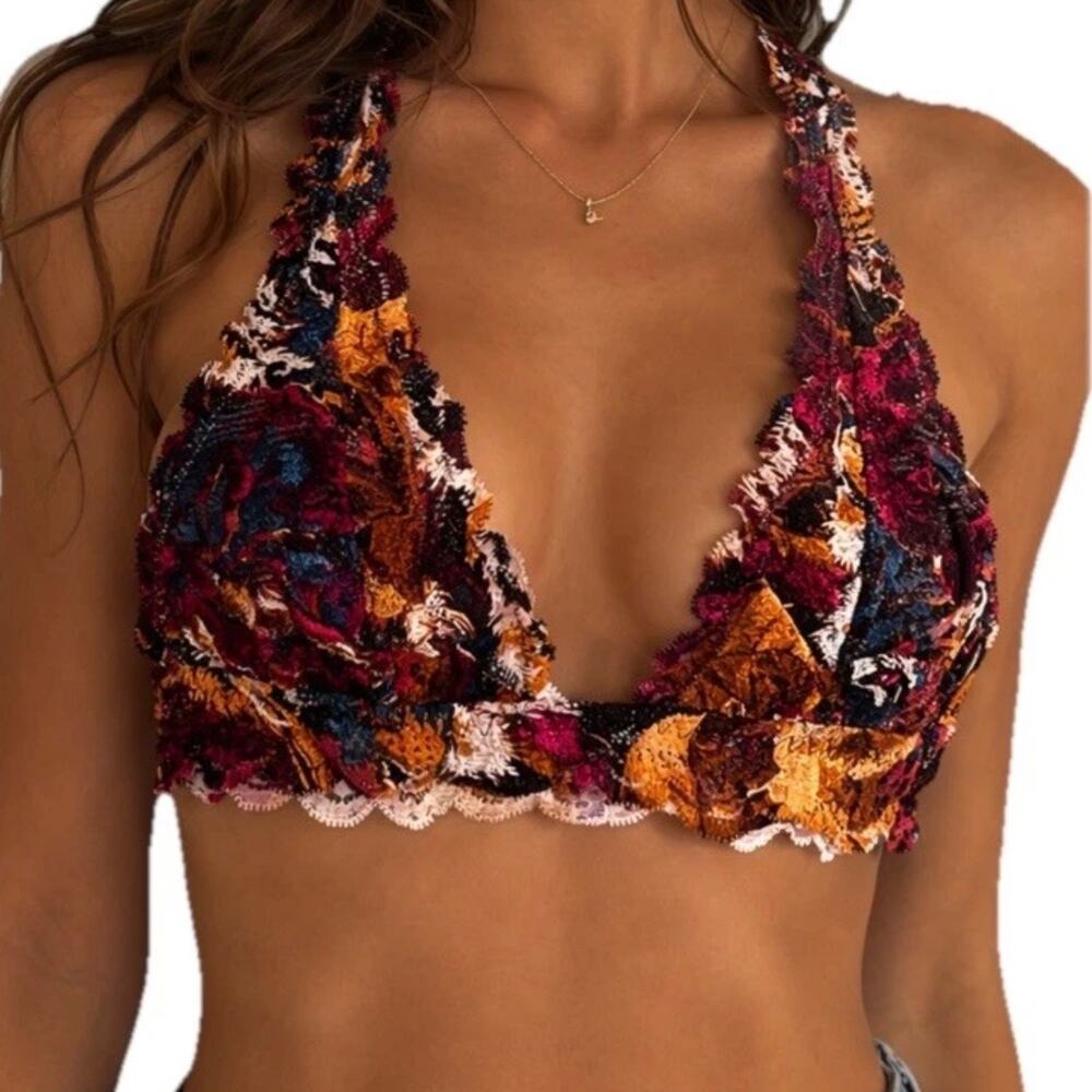 Cosabella Never Say Never TALL Triangle Wireless Bralette African Tiger L NWT